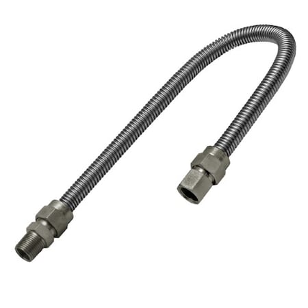 Flextron Gas Line Hose 1/2'' O.D. x 36'' Length 1/2" FIP x MIP Fittings, Stainless Steel Flexible Connector FTGC-SS38-36C